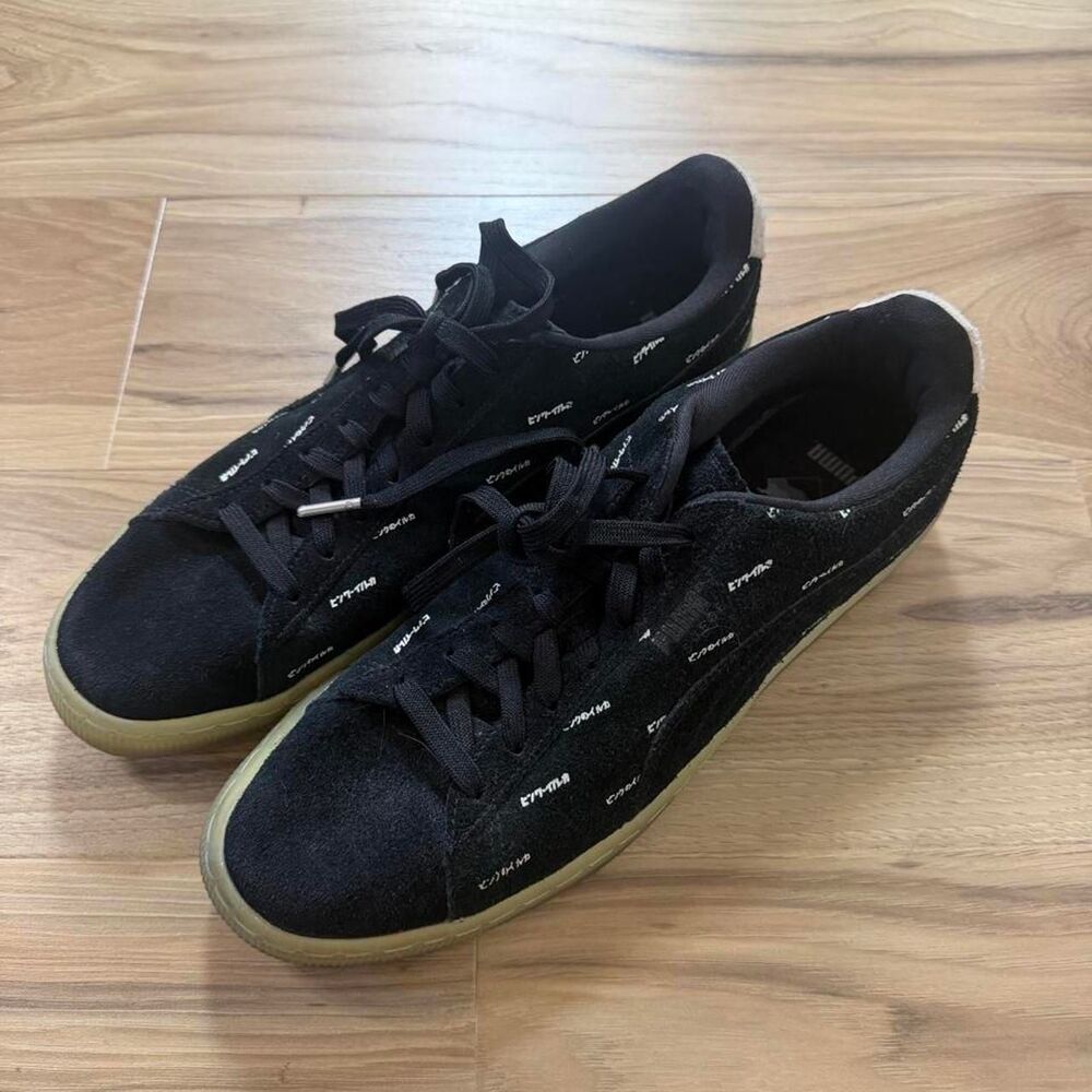 Pink Dolphin Puma 2017 Rare black suede sneakers skate size 8 mens